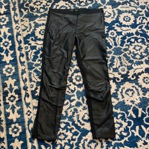 Black faux leather slacks